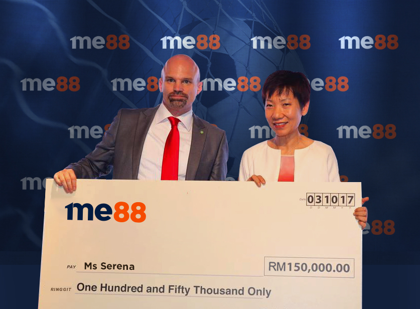 Ms Serena: "I’m a huge fan of me88 so I’m very grateful that they let me win RM150,000… thank you me88"